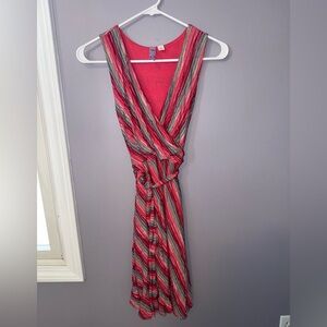 Alya Pink Wrap Tie Front Maxi Dress